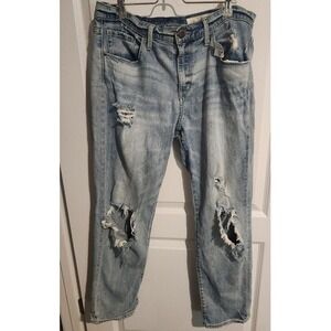 Treasure & Bond‎ Midrise Relaxed Straight Leg Jeans Distressed Thrashed Size 30